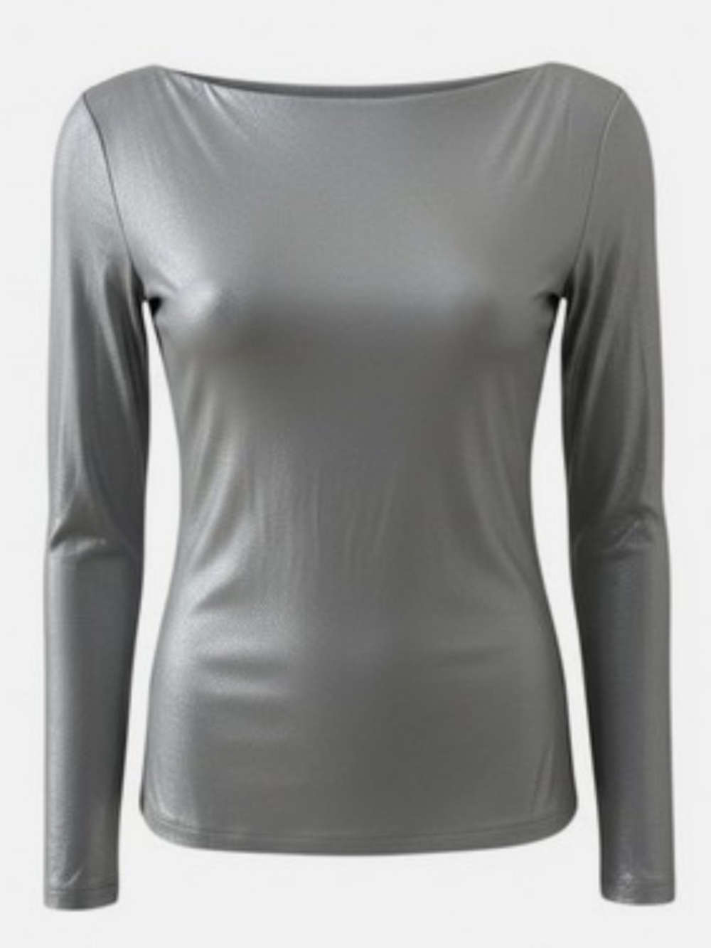 Ralph Lauren Black Label Silver Long Sleeve Top